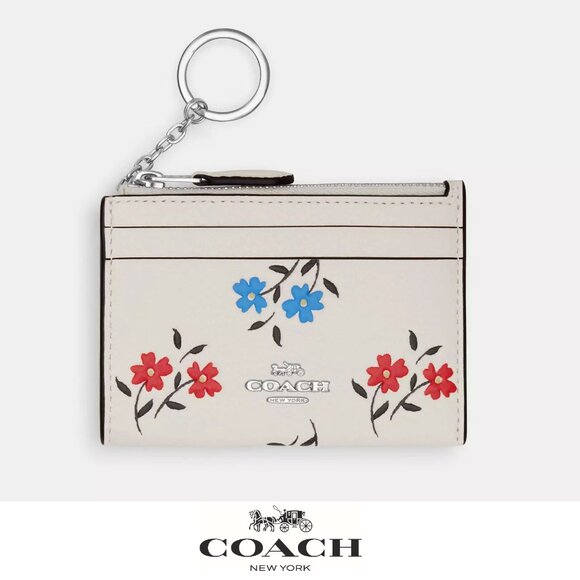 🌹 Coach Mini Skinny Id Case With Floral Print - Picture 1 of 4